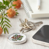 Western leopard Patch Pattern Dog Mam Bone Pet Sleutelhanger (Zijkant)