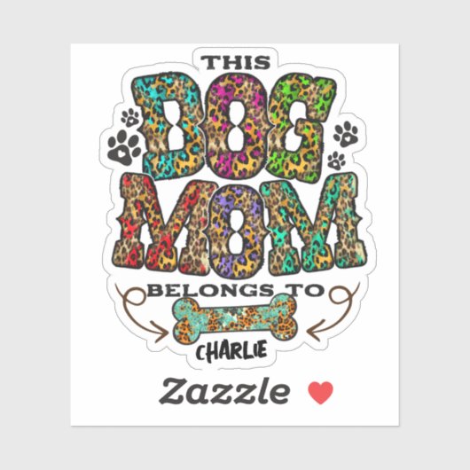 Western leopard Patch Pattern Dog Mam Bone Pet Sticker (Vel)