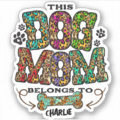 Western leopard Patch Pattern Dog Mam Bone Pet Sticker (Voorkant)