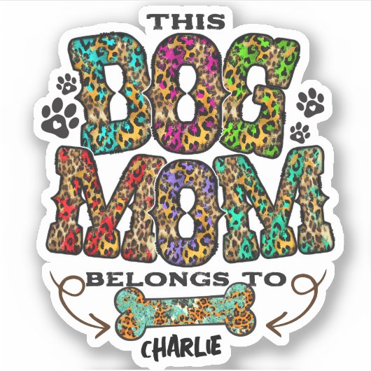 Western leopard Patch Pattern Dog Mam Bone Pet Sticker (Voorkant)