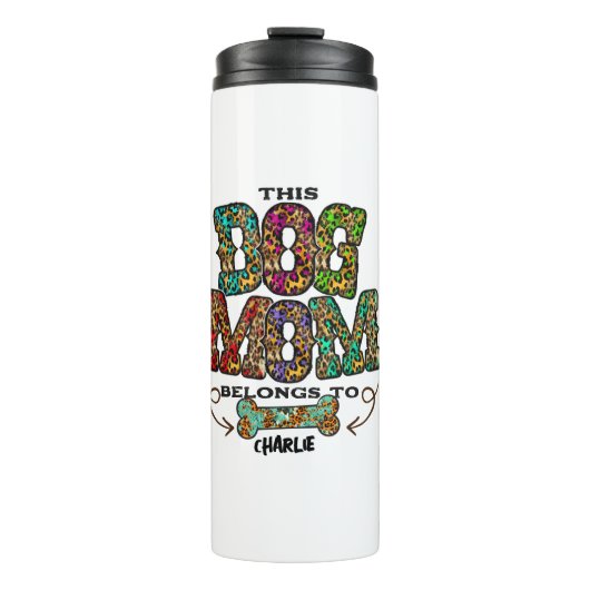 Western leopard Patch Pattern Dog Mam Bone Pet Thermosbeker (Voorkant)
