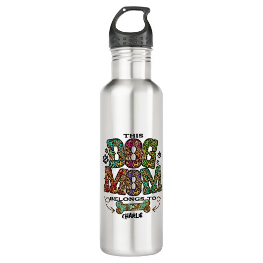 Western leopard Patch Pattern Dog Mam Bone Pet Waterfles (Voorkant)