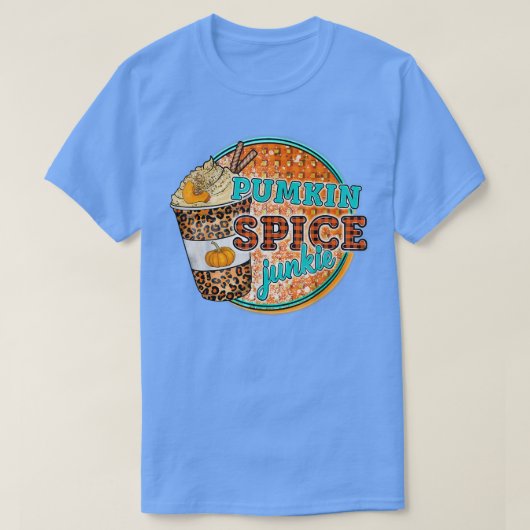 Western Leopard Pumpkin Spice Junkie Fall Vibes Th T-shirt (Design voorkant)