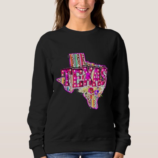 Western Leopard Serape Texas State Home Texas Cowg Trui (Voorkant)