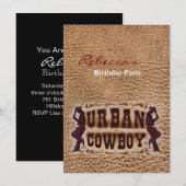Western leren Stedelijke Cowboy Kaart (Voorkant / Achterkant)