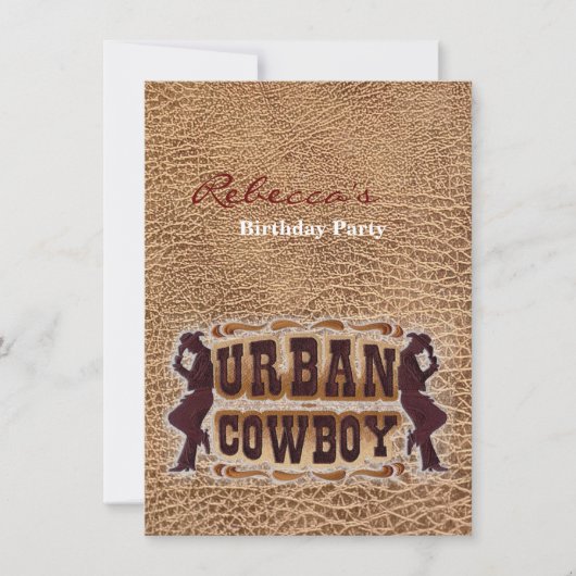 Western leren Stedelijke Cowboy Kaart (Voorkant)
