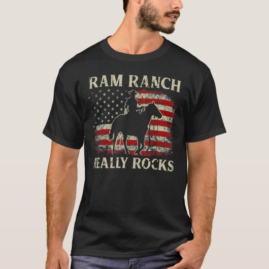  Western Life Country VS FLag Ram Ranch Re T-shirt (Voorkant)