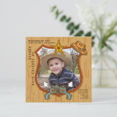 Western Lijst foto uitnodiging (Staand voorkant)