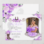 Western Lila quinceañera Sla de datum foto op Kaart (Voorkant / Achterkant)