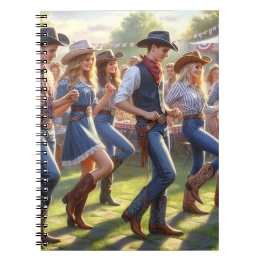 Western Line Dance Cowgirl Notitieboek (Voorkant)