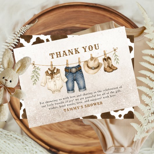 Western Little Cowboy Clothesline Bedankt