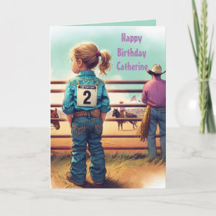 Western Little Cowgirl 2de verjaardag Rodeo op maa Kaart