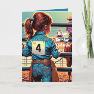 Western Little Cowgirl 4de verjaardag Rodeo op maa Kaart