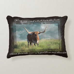 Western Longhorn Cowboy Wisdom Accent Kussen