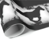 Western-look Galloping Paard Silhouet Cadeaupapier (Rol Hoek)