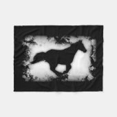Western-look Galloping Paard Silhouet Fleece Deken (Voorkant (Horizontaal))