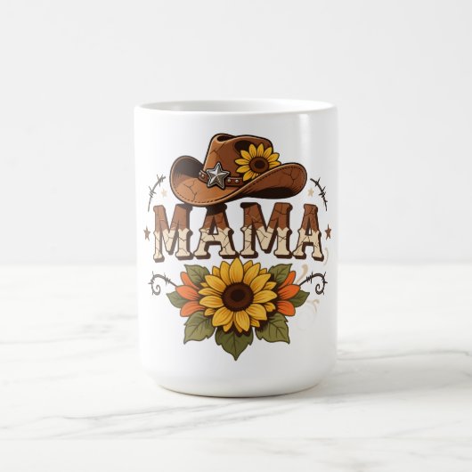 Western Mama Sunflower Cowgirl Design Koffiemok (Center)