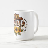 Western Mama Sunflower Cowgirl Design Koffiemok (Voorkant rechts)