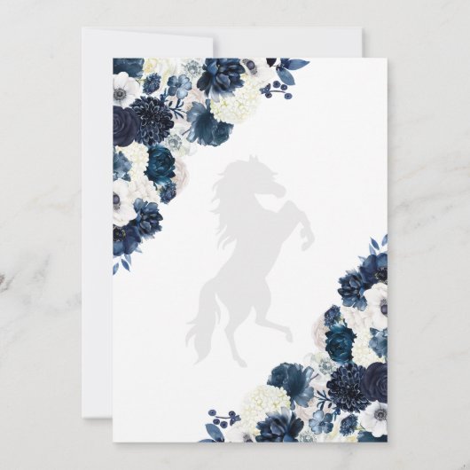 Western marineblauw charro bewaar de datum quincea kaart (Achterkant)