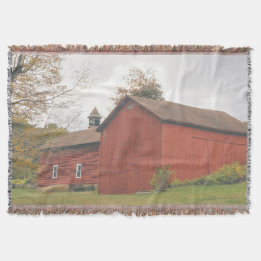 Western Mass Big Red Barn in Autumn Deken