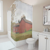 Western Mass Big Red Barn in Autumn Shower Curtain Douchegordijn (In situ)
