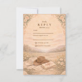 Western Meadow Keepsake Wedding RSVP Kaartje (Voorkant)