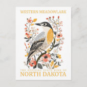 Western Meadowlark Bird of North Dakota Verenigde  Briefkaart (Voorkant)