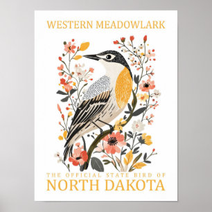Western Meadowlark Bird of North Dakota Verenigde Poster