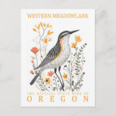 Western Meadowlark Bird of Oregon Travel Briefkaart (Voorkant)