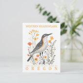 Western Meadowlark Bird of Oregon Travel Briefkaart (Staand voorkant)