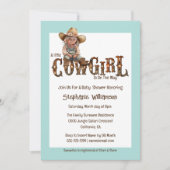 Western meisje blauw bruin rustisch meisje kaart (Voorkant)