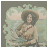  Western meisje met breder weefsel Stof (Close Up)