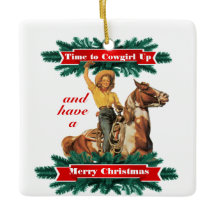 Western  meisje met prettige kerst