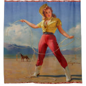 Western  meisje met Rope Douchegordijn (Voorkant)