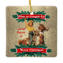 Western  meisje met vrolijk kerstfeest 2