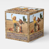  Western meisje op paarden Bedankdoosjes (Voorkant Zijde)