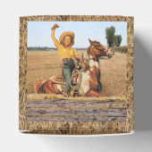  Western meisje op paarden Bedankdoosjes (Bovenkant)