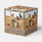  Western meisje op paarden Bedankdoosjes (Achterkant)