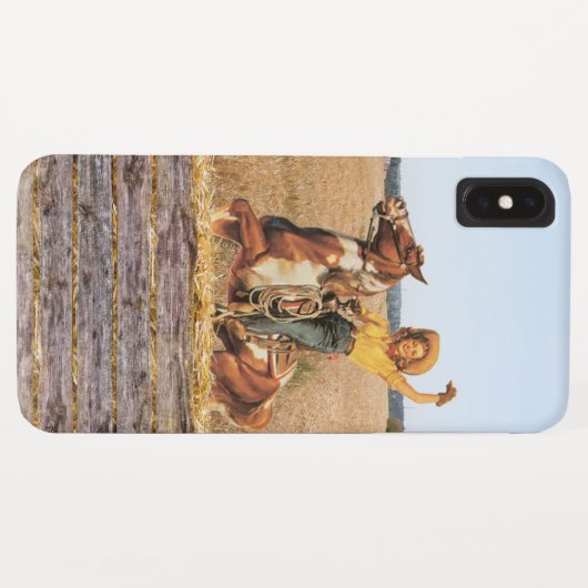 Western meisje op paarden Case-Mate iPhone Case (Achterkant (horizontaal))