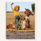  Western meisje op paarden Notitieboek (Voorkant)