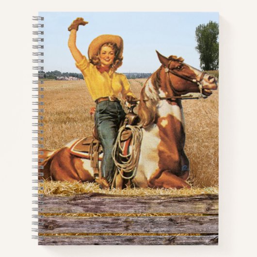  Western meisje op paarden Notitieboek (Voorkant)