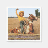  Western meisje op paarden Servet (Voorkant)