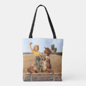 Western meisje op paarden Tote Bag (Achterkant)