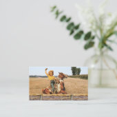  Western meisje op paarden Visitekaartje (Staand voorkant)