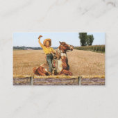  Western meisje op paarden Visitekaartje (Voorkant)