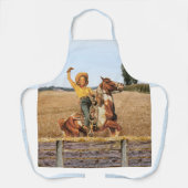  Western meisje op Schort voor paardengolving (Voorkant)