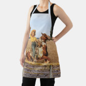  Western meisje op Schort voor paardengolving (Insitu)