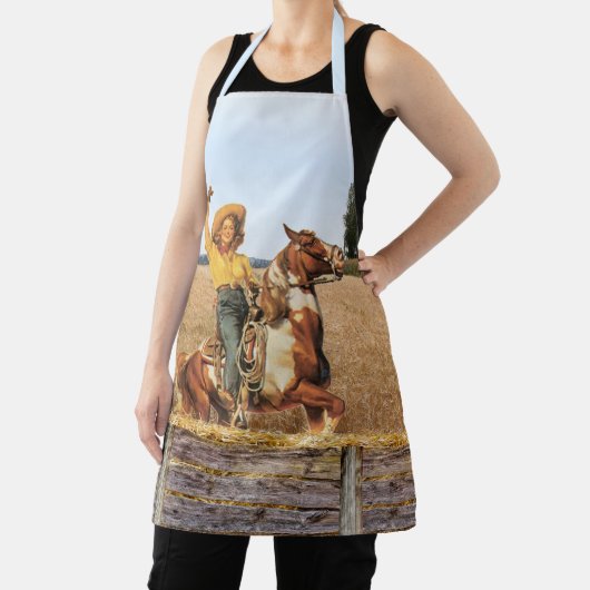  Western meisje op Schort voor paardengolving (Insitu)