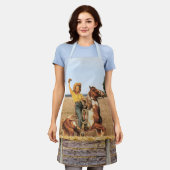  Western meisje op Schort voor paardengolving (Gedragen)