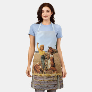 Western meisje op Schort voor paardengolving